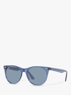 Ray-Ban RB2185 Wayfarer ll Unisex Sunglasses, Transparent Blue