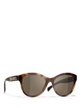 CHANEL CH5458 Women's Oval Sunglasses, Havana