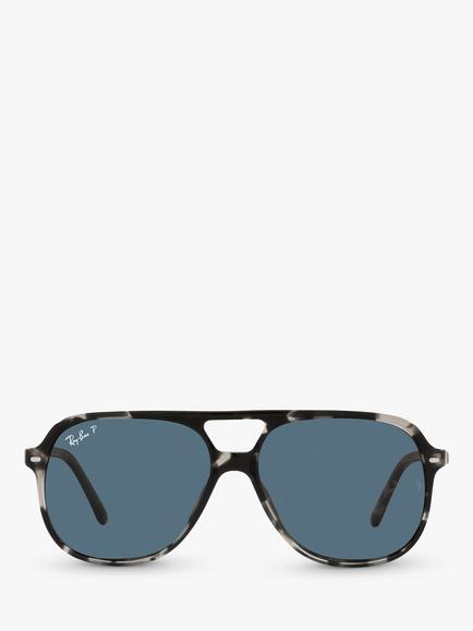 Ray-Ban RB2198 Unisex Polarised Square Sunglasses, Grey Havana - view 2, Grey Havana