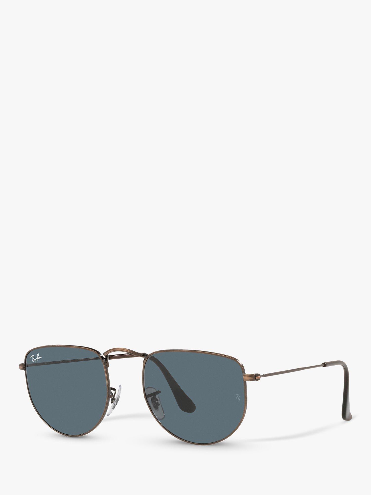 Ray-Ban RB3958 Unisex Elon Irregular Sunglasses, Antique Copper/Blue