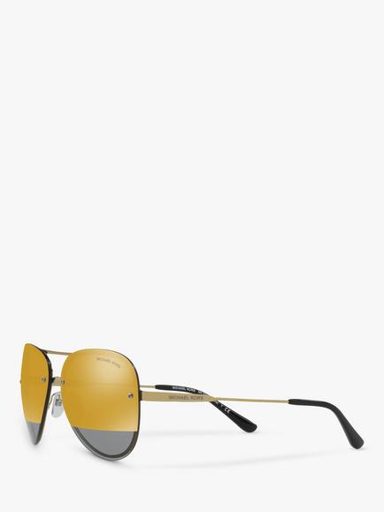 Michael Kors MK1026 Women's La Jolla Aviator Sunglasses, Pale Gold/Grey - view 2, Pale Gold/Grey