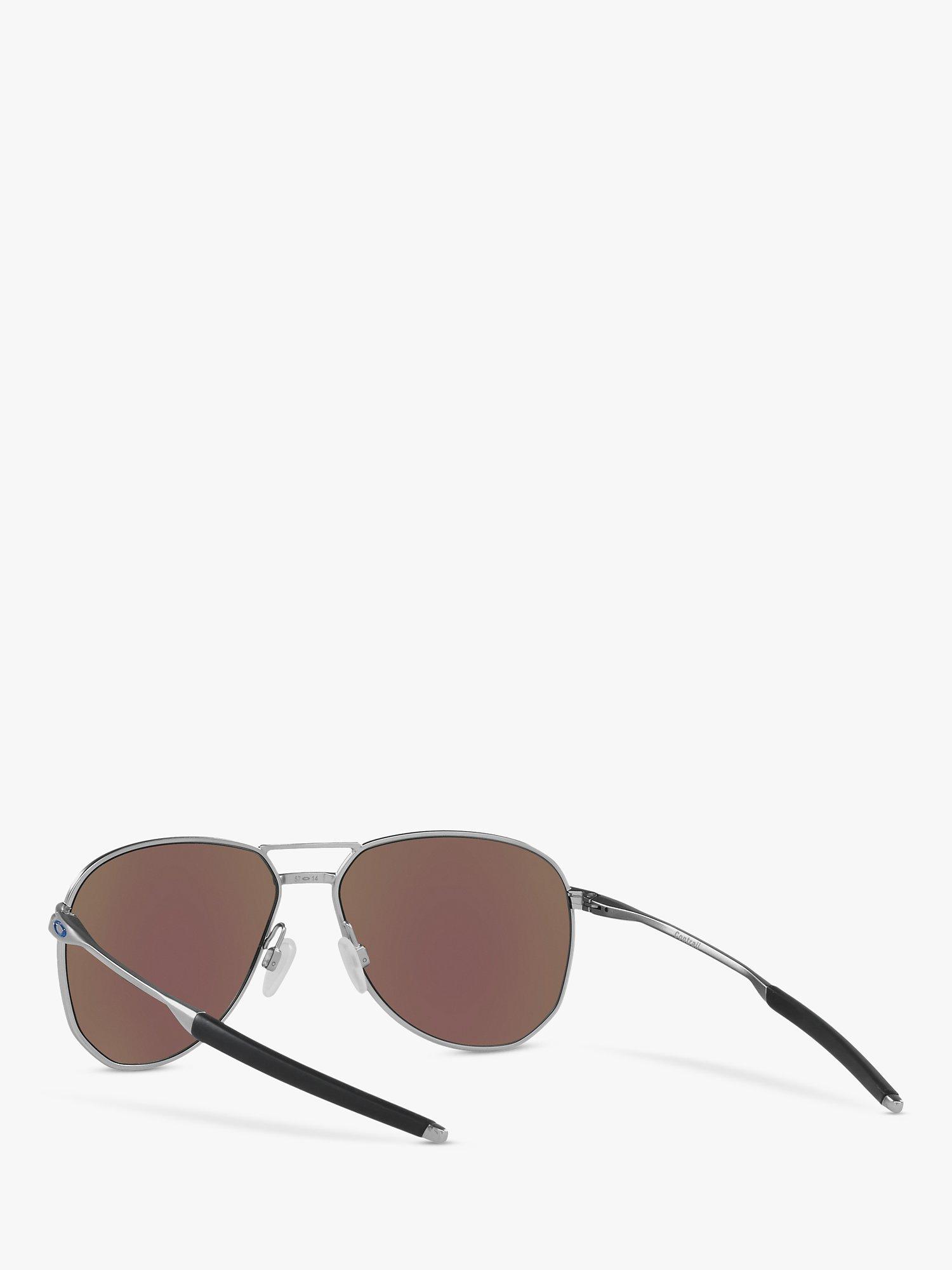 Product image 6 of 7, which shows Oakley OO4147 Men's Contrail Pilot Prizm Sunglasses, Satin Chrome/Mirror Blue