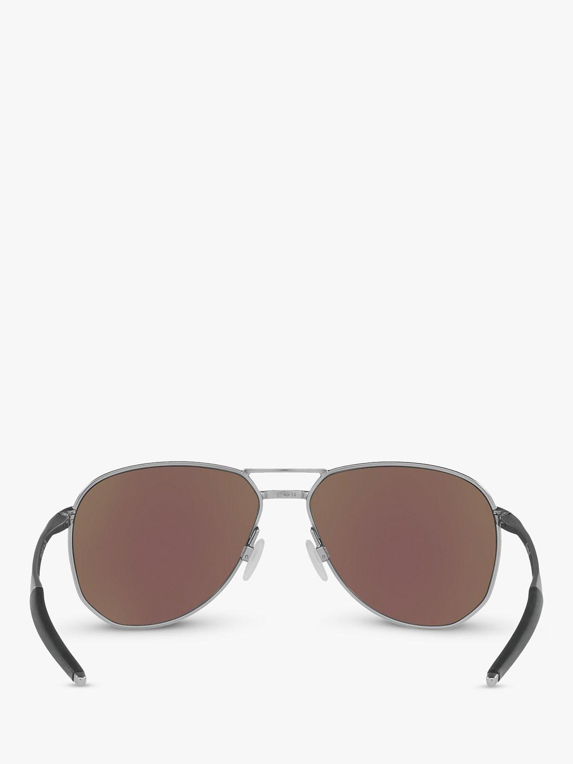 Product image 7 of 7, which shows Oakley OO4147 Men's Contrail Pilot Prizm Sunglasses, Satin Chrome/Mirror Blue