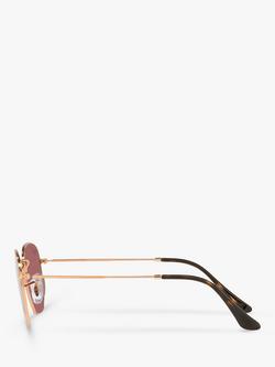 Ray-Ban RB3548N Unisex Polarised Hexagonal Sunglasses - view 2, Rose Gold/Pink