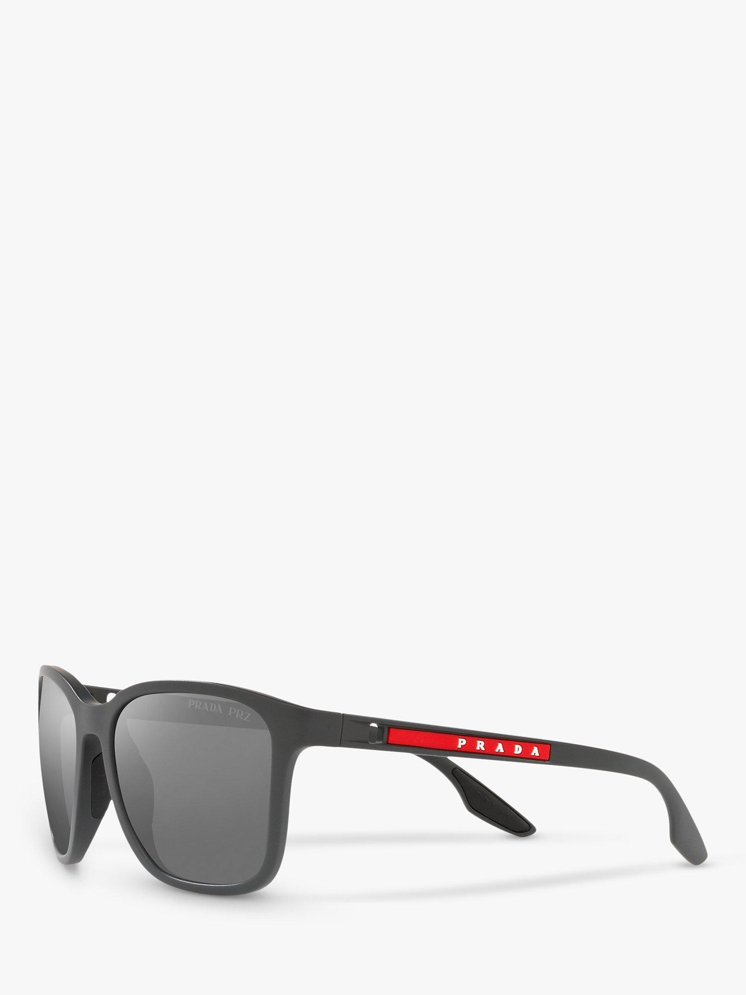 Prada Linea Rossa PS 02WS Men s Pillow Polarised Sunglasses Grey Matte Silver