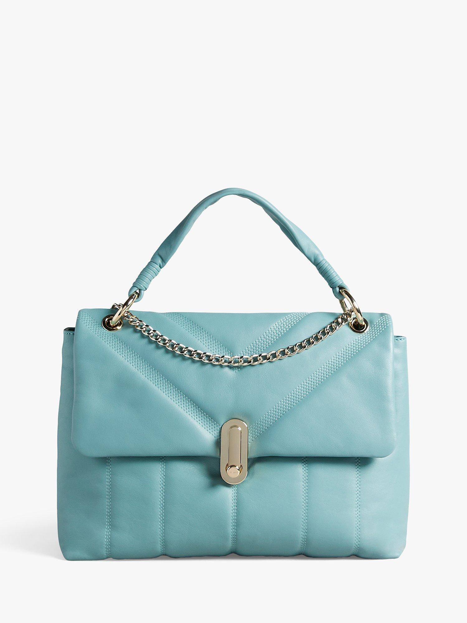 Ted Baker Ayaah Puffer Quilted Leather Shoulder Bag, Blue Teal