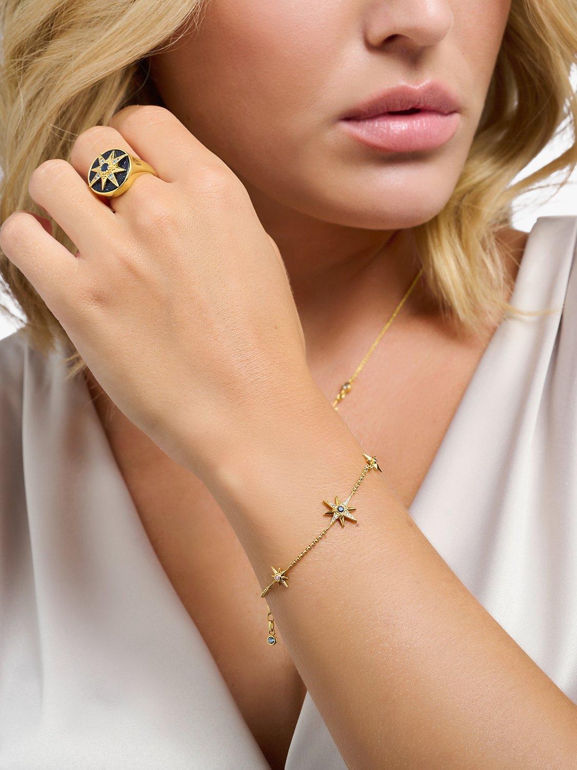 Product image 2 of 3, which shows THOMAS SABO Magic Stars Cubic Zirconia Glass Ceramic Chain Bracelet, Silver
