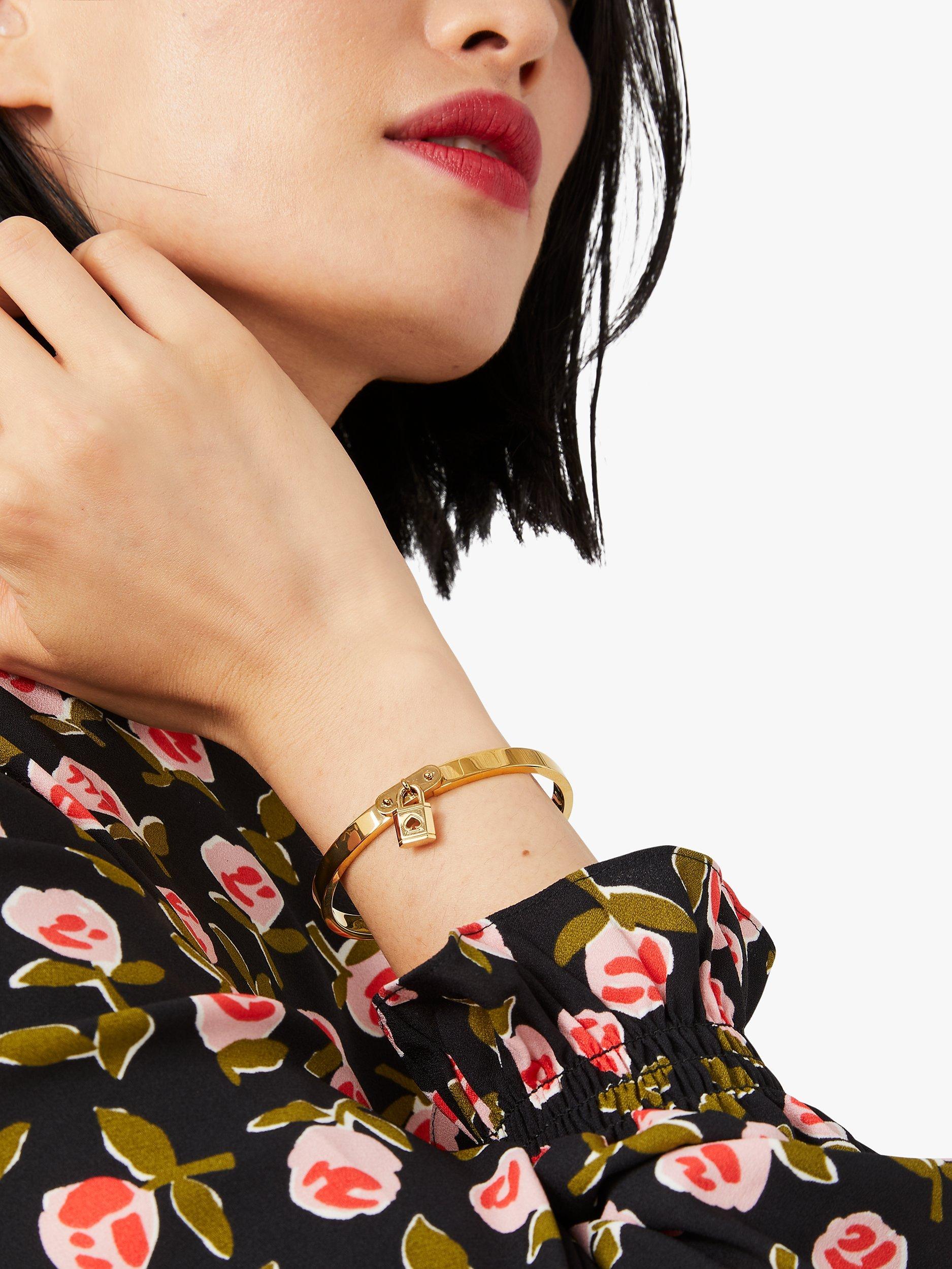 kate spade new york Lock Charm Bangle Gold