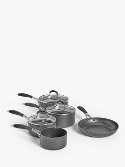 John Lewis 'The Pan' Aluminium Non-Stick Pan Set, 5 Piece, Grey