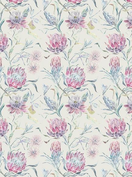 Voyage Moorehaven Furnishing Fabric - view 2, Loganberry Parchment