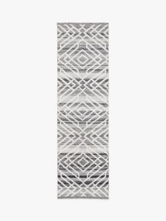 John Lewis Aztec Indoor/Outdoor Runner, L240 x W70 cm, Grey