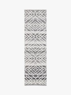 John Lewis Aztec Indoor/Outdoor Runner, L240 x W70 cm, Grey