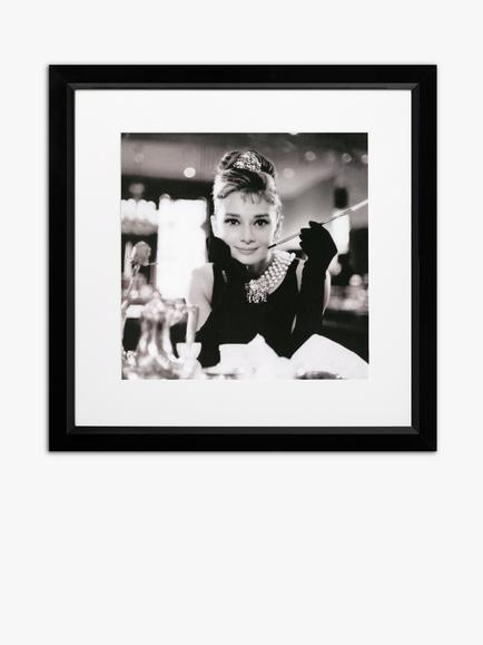 Brookpace Lascelles Audrey Hepburn 'Breakfast at Tiffany's' Framed Print & Mount, 46 x 46cm, Black/White, Black/White