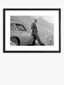 Brookpace Lascelles Sean Connery & Aston Martin Framed Photographic Print & Mount, 65.5 x 85.5cm, Black/White, Black/White