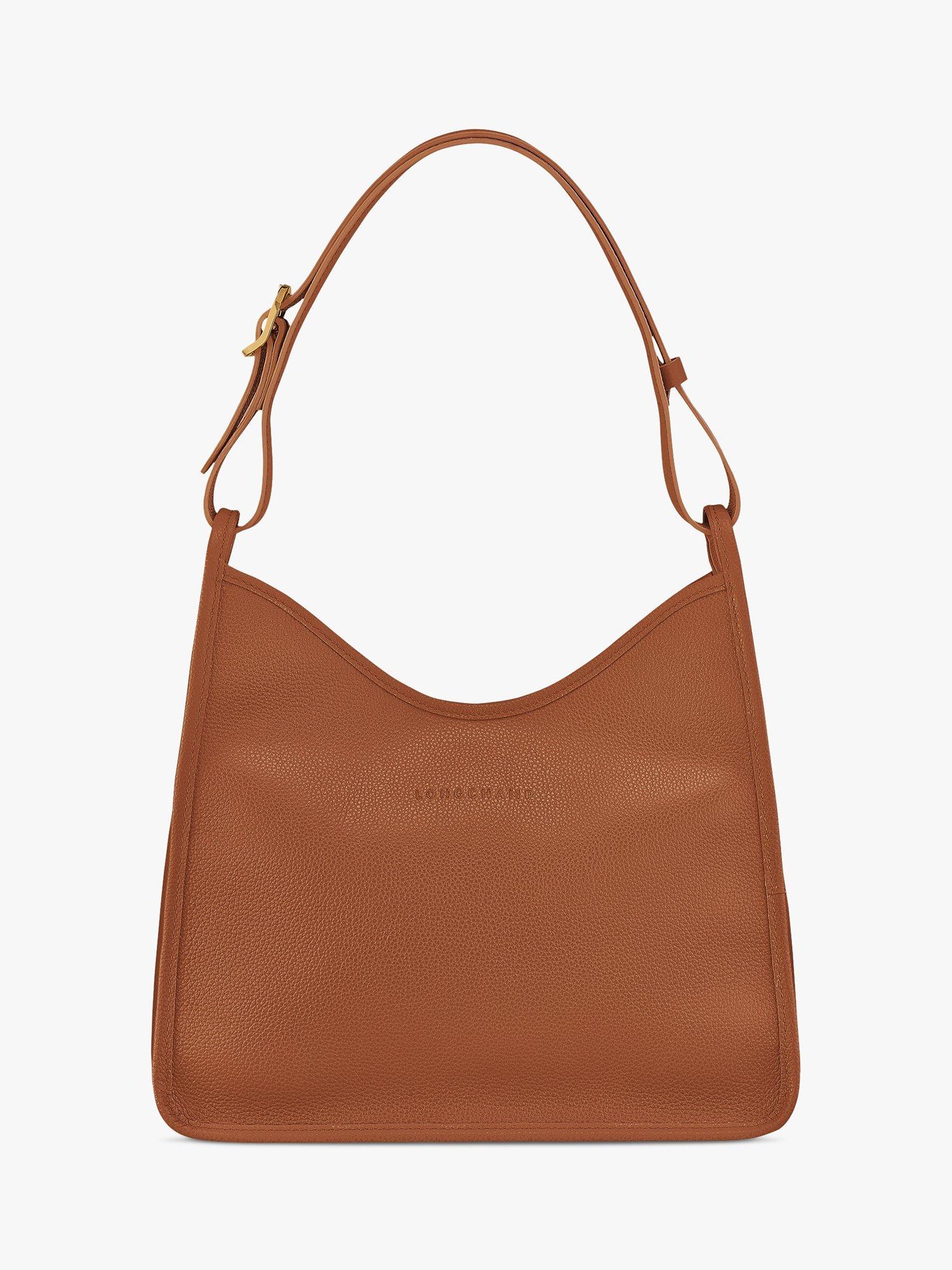 Product image 1 of 6, which shows Longchamp Le Foulonné Medium Hobo Bag, Caramel