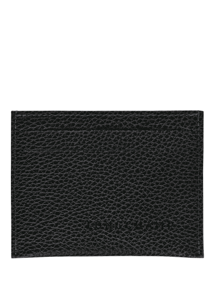 Longchamp Le Foulonné Leather Card Holder, Black