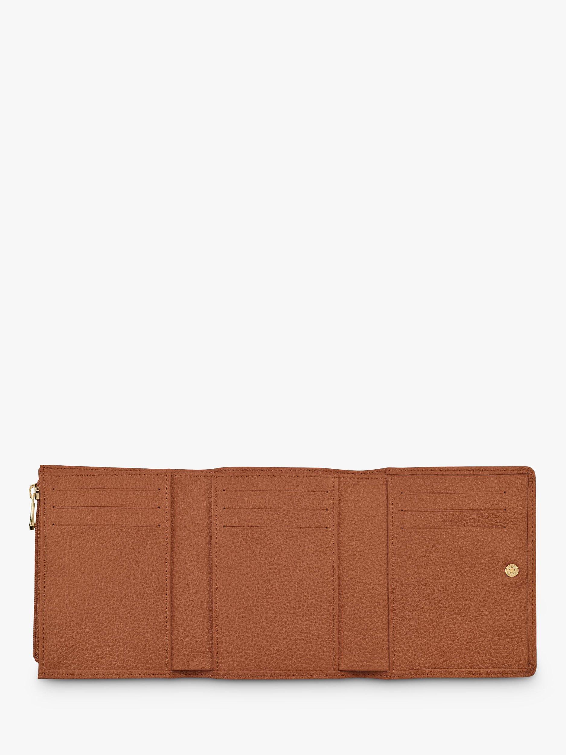 Product image 2 of 2, which shows Longchamp Le Foulonné Compact Leather Wallet, Caramel