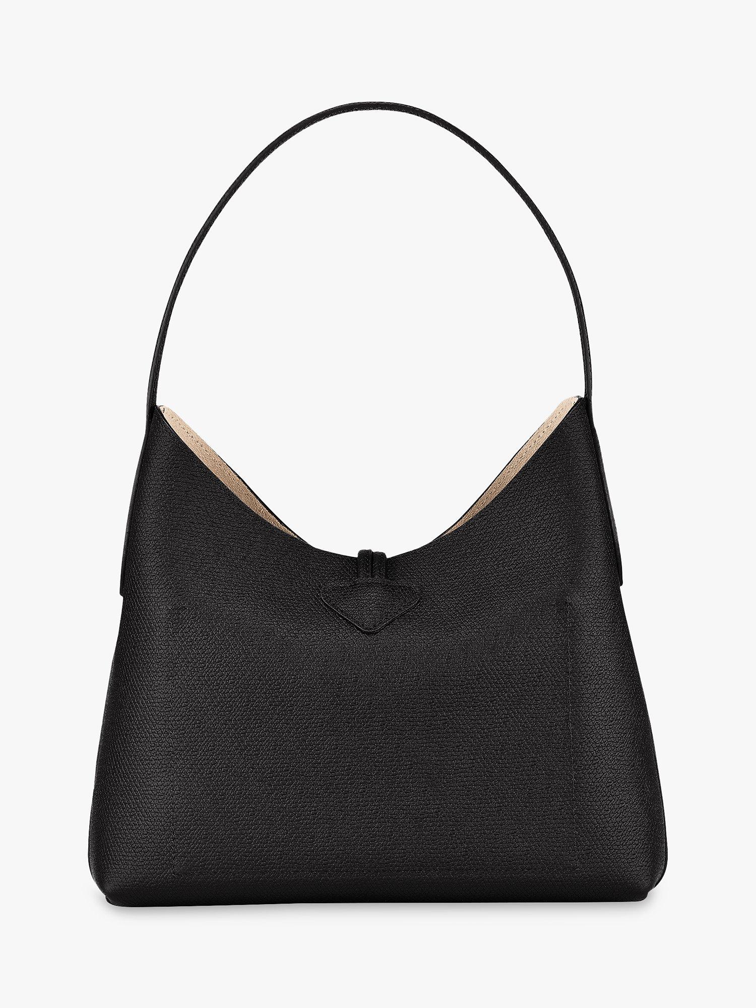 Longchamp Roseau Leather Shoulder Bag, Black