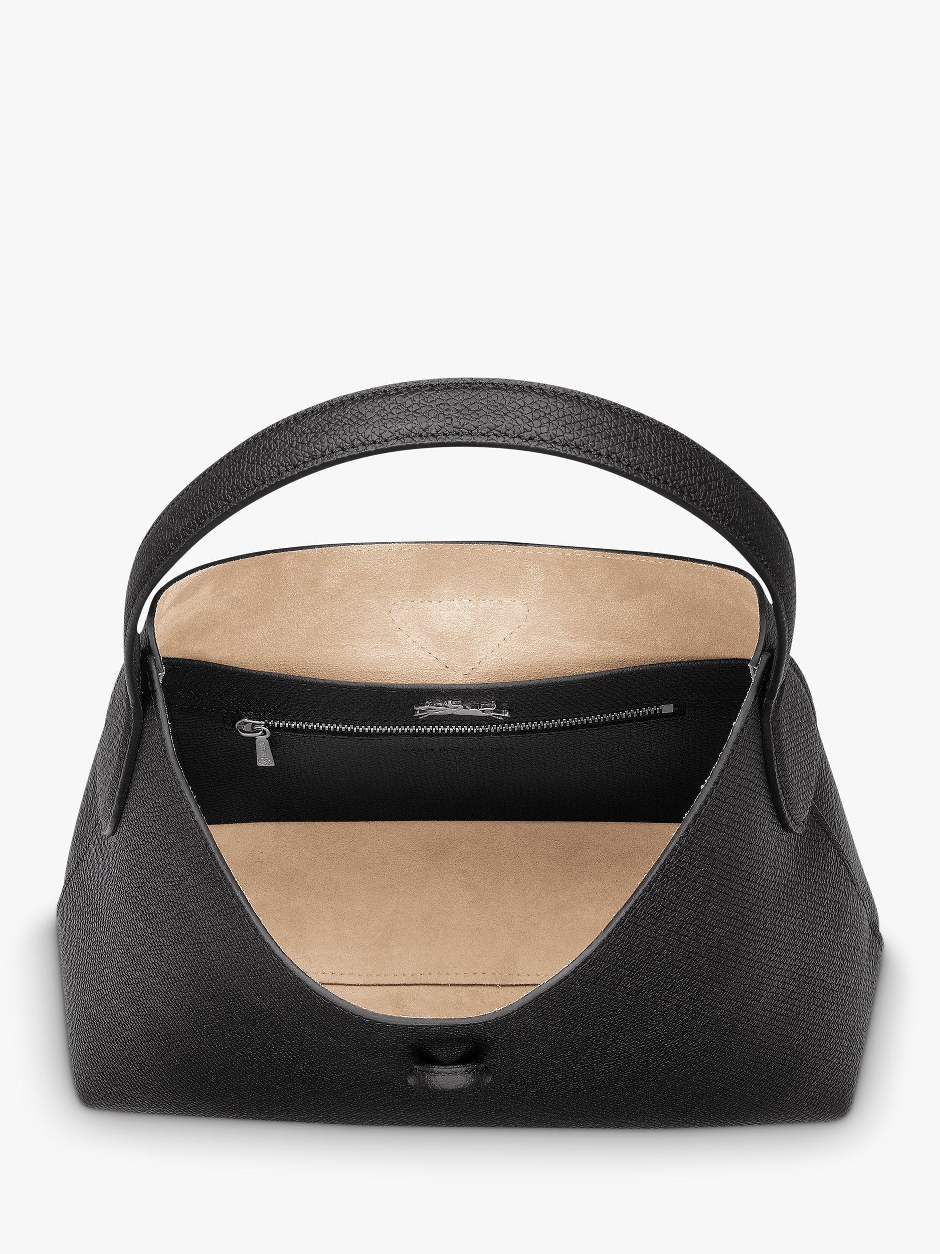 Longchamp Roseau Leather Shoulder Bag, Black