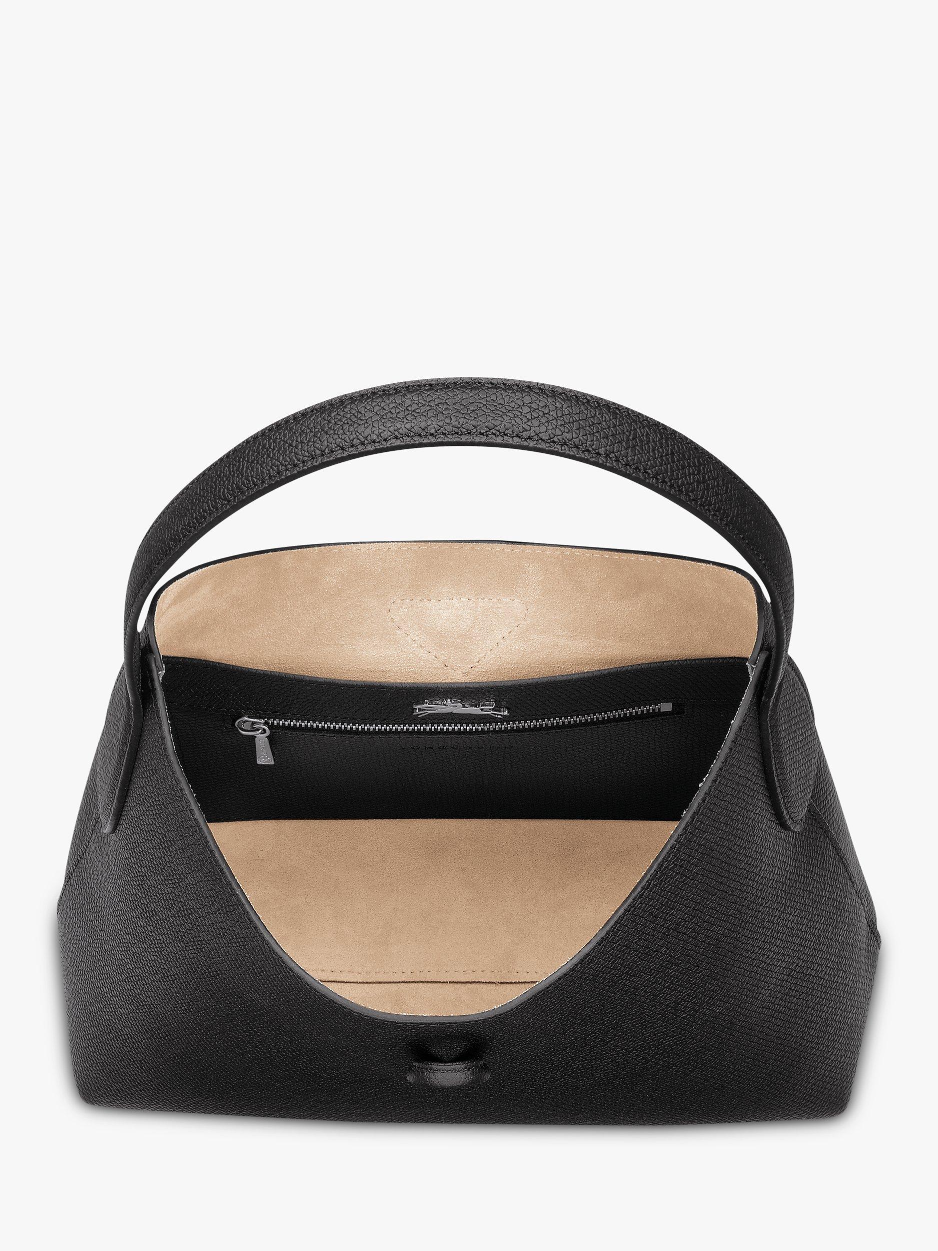 Longchamp Roseau Leather Shoulder Bag, Black