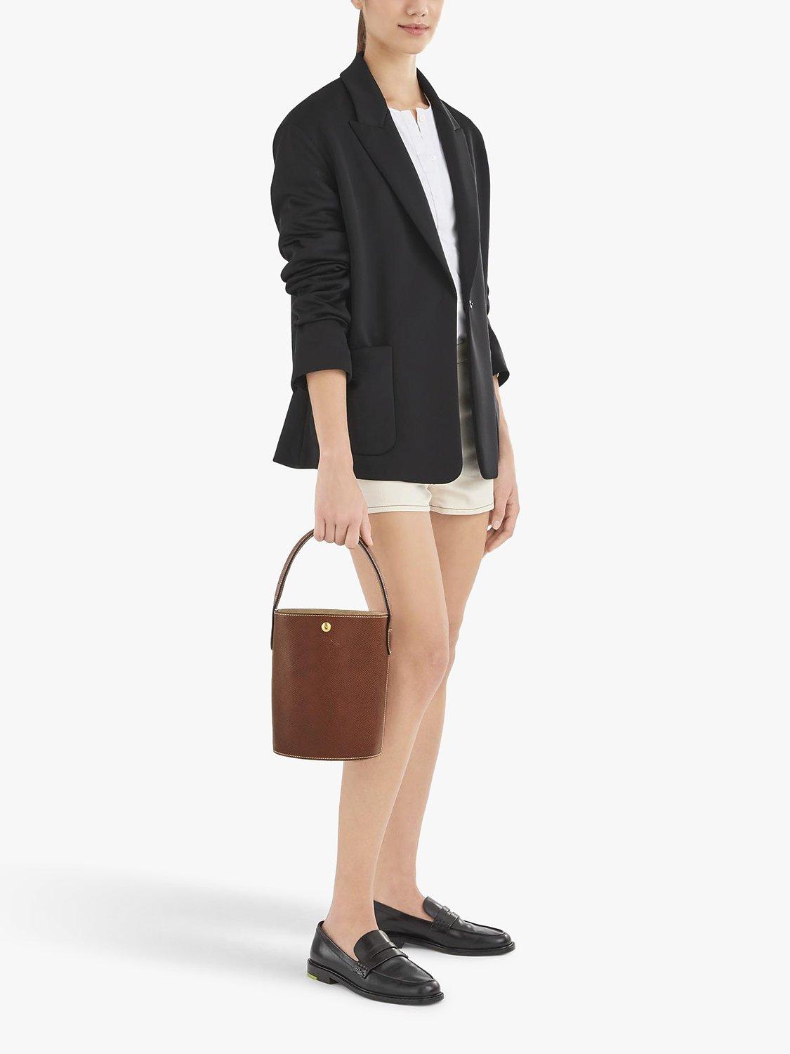 Product image 4 of 5, which shows Longchamp Epure Leather Bucket Bag, Brown