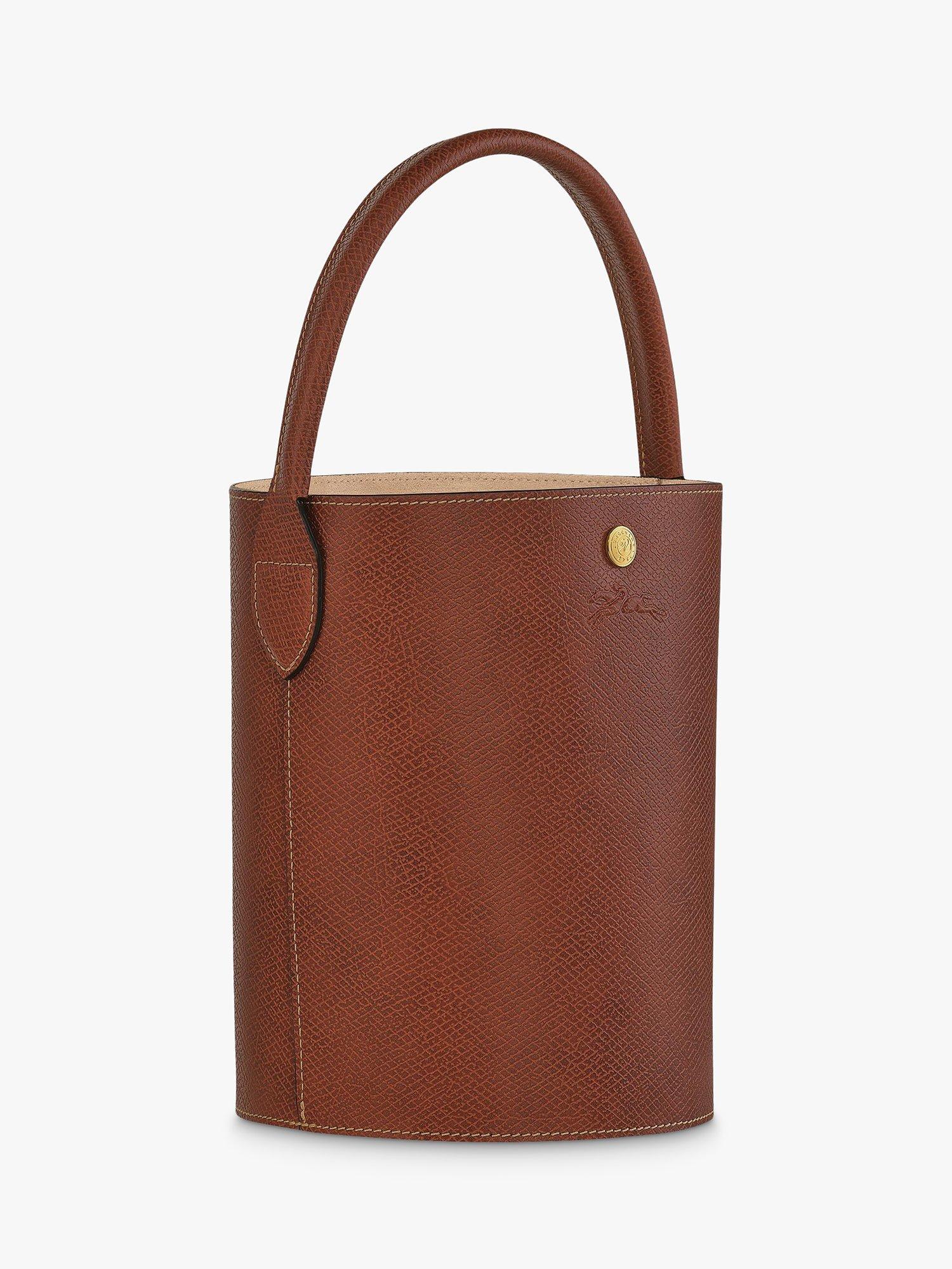 Product image 3 of 5, which shows Longchamp Epure Leather Bucket Bag, Brown