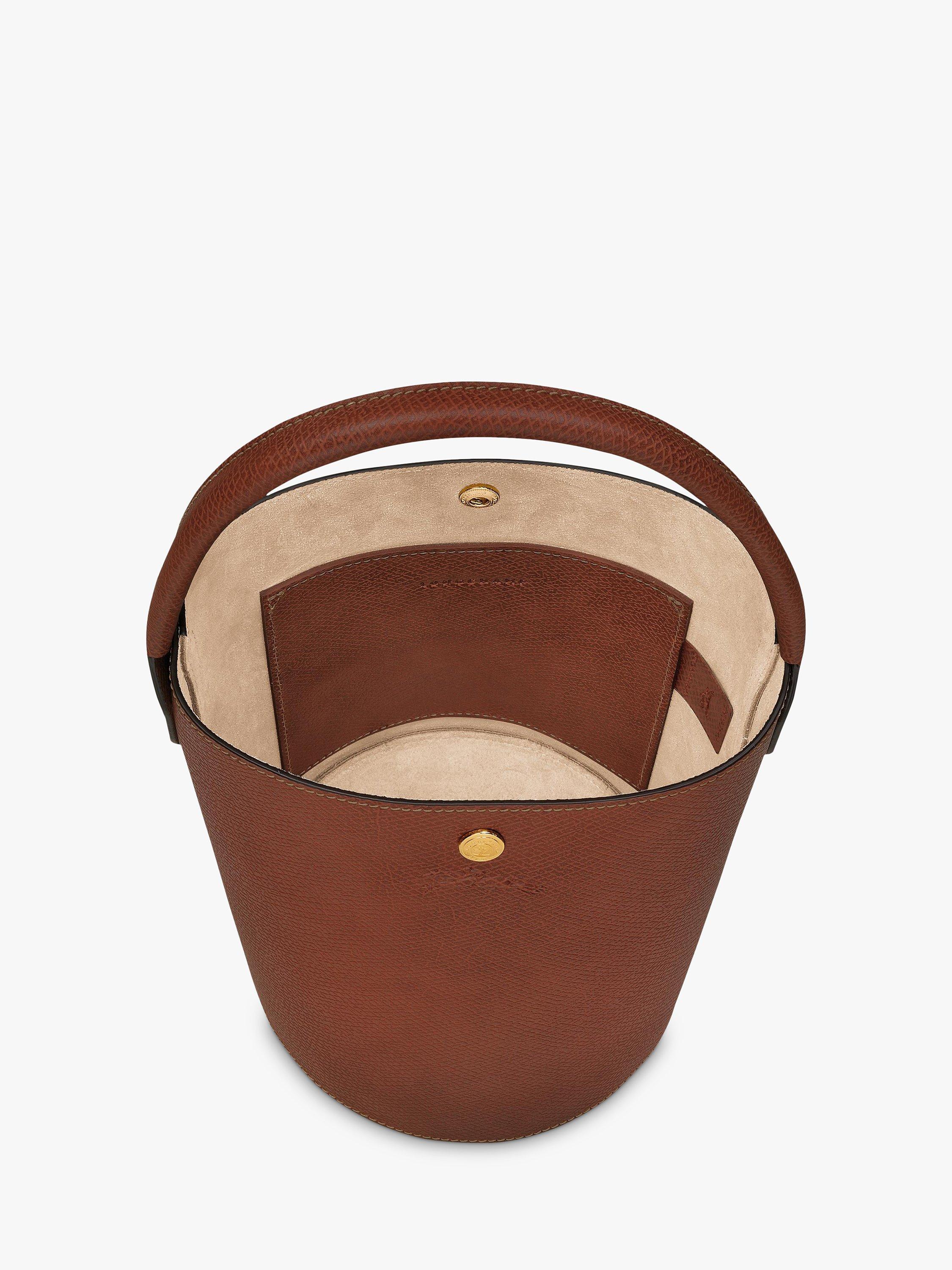 Product image 2 of 5, which shows Longchamp Epure Leather Bucket Bag, Brown