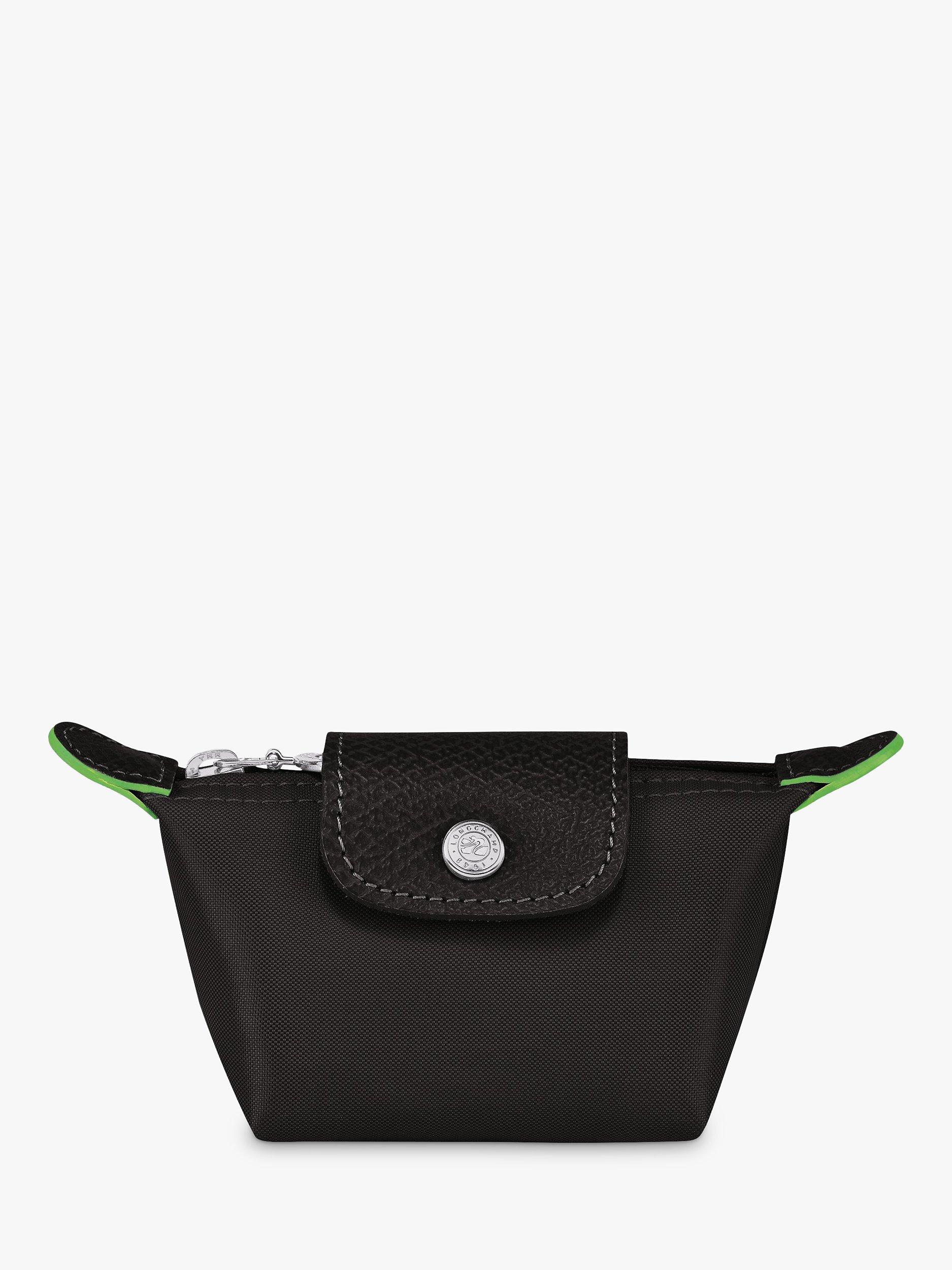 Longchamp Le Pliage Green Recycled Canvas Coin Purse, Black