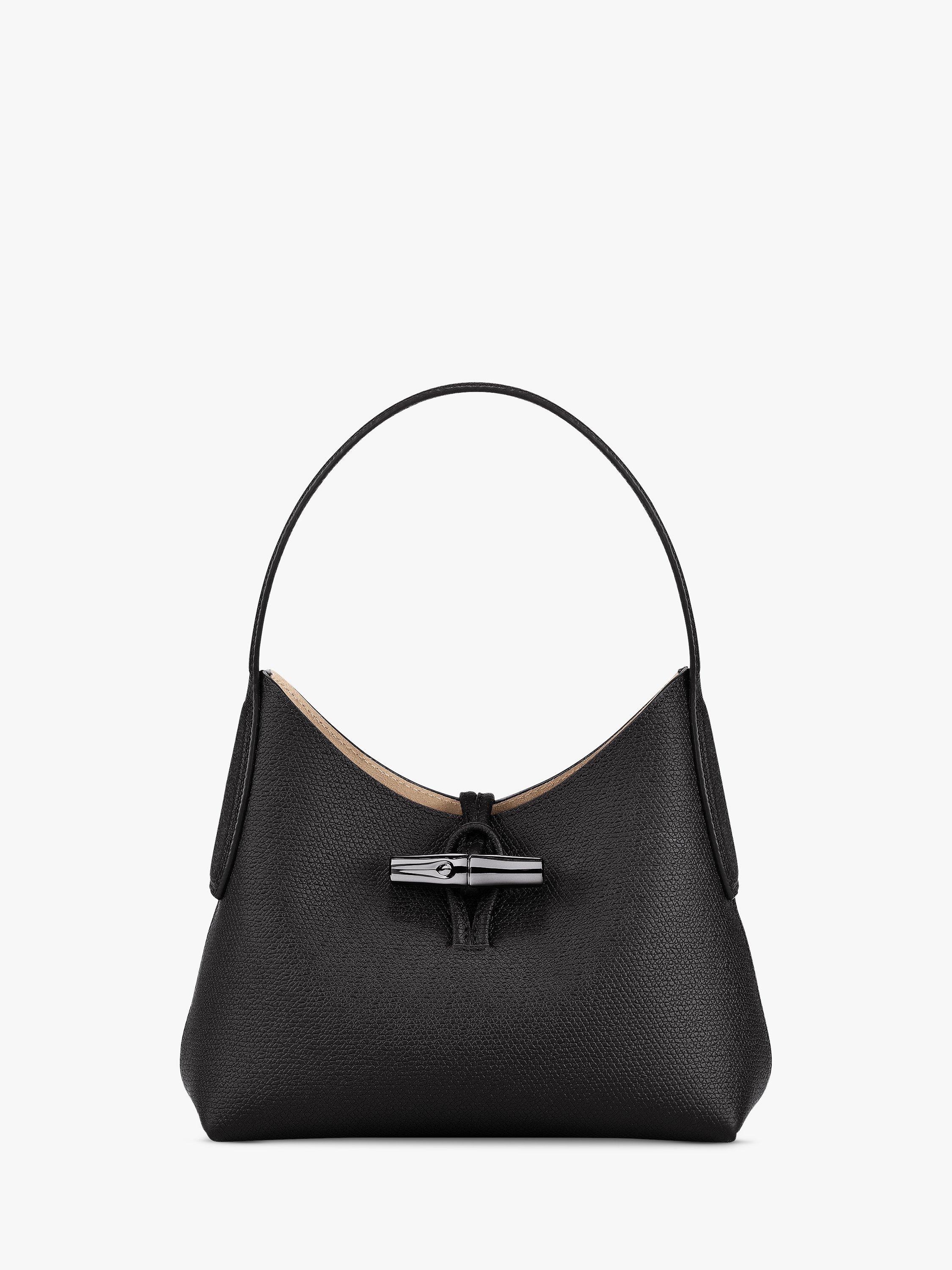 Longchamp Roseau Extra Small Leather Shoulder Bag, Black