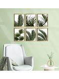 John Lewis Linda Wood 'Tropical Leaves' Framed Print, Set of 6, 32 x 26cm, Green