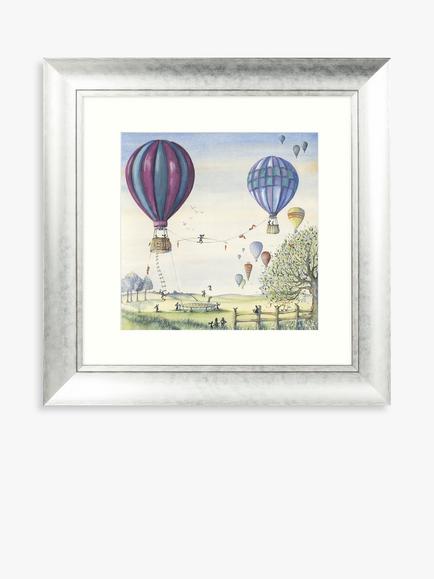 John Lewis Catherine Stephenson 'With Friends All Things Are Possible' Embellished Framed Print & Mount, 62 x 62cm, Blue/Multi, Blue/Multi