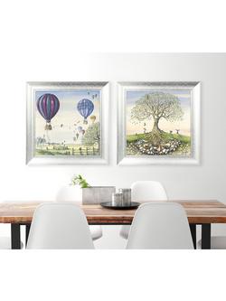 John Lewis Catherine Stephenson 'With Friends All Things Are Possible' Embellished Framed Print & Mount, 62 x 62cm, Blue/Multi - view 2, Blue/Multi