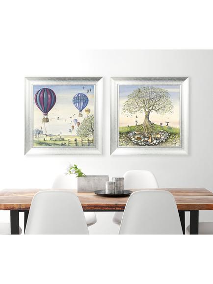 John Lewis Catherine Stephenson 'With Friends All Things Are Possible' Embellished Framed Print & Mount, 62 x 62cm, Blue/Multi - view 2, Blue/Multi