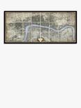 John Lewis John Rocque 1746 Antique Map of London Framed Print, 55.5 x 119.5cm, Grey/Multi