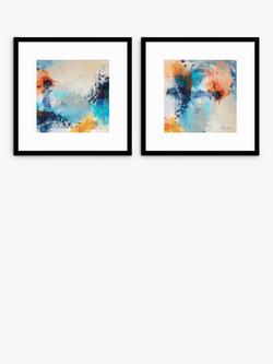 John Lewis Natasha Barnes 'Promise' Abstract Framed Print & Mount, Set of 2, 61.5 x 61.5cm, Blue/Multi, Blue/Multi