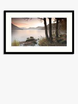 John Lewis Mike Shepherd 'Misty Lake' Framed Print & Mount, 64.5 x 104.5cm, Green/Multi, Green/Multi