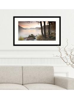 John Lewis Mike Shepherd 'Misty Lake' Framed Print & Mount, 64.5 x 104.5cm, Green/Multi - view 2, Green/Multi