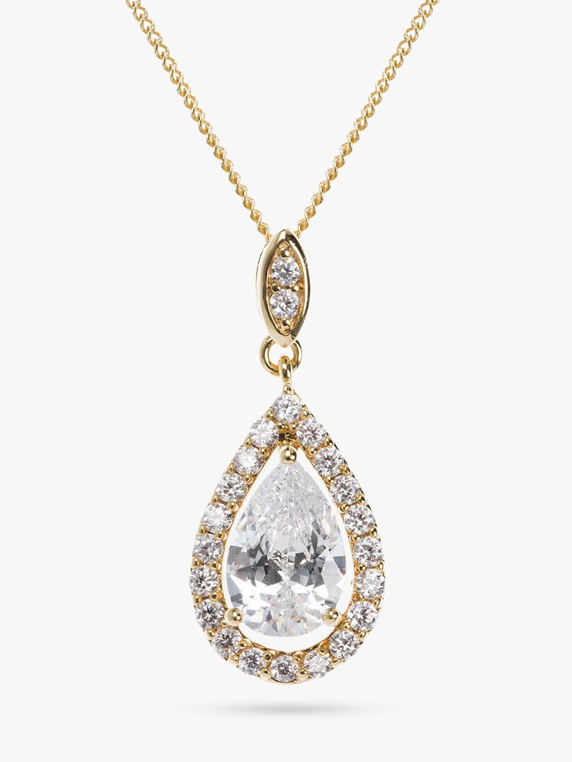 Product image 2 of 7, which shows Ivory & Co. Belmont Cubic Zirconia Pendant Necklace, Gold