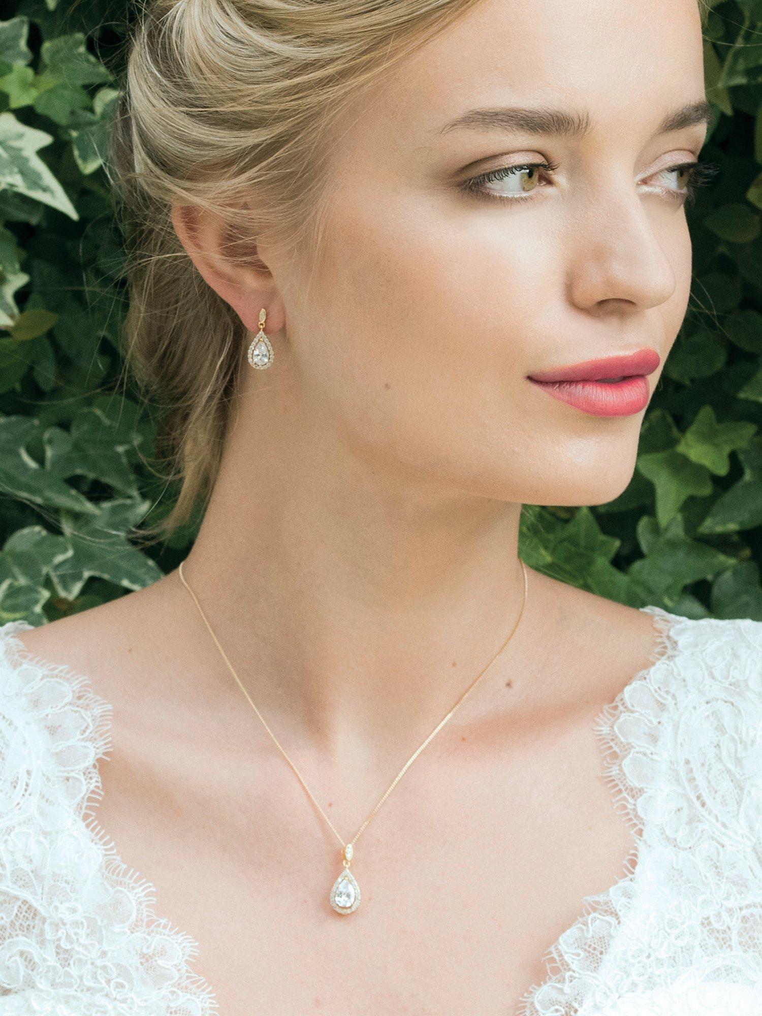 Product image 4 of 7, which shows Ivory & Co. Belmont Cubic Zirconia Pendant Necklace, Gold