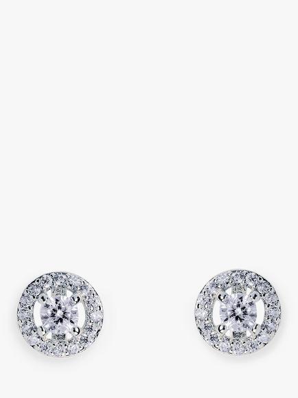 Ivory & Co. Balmoral Round Stud Earrings, Silver