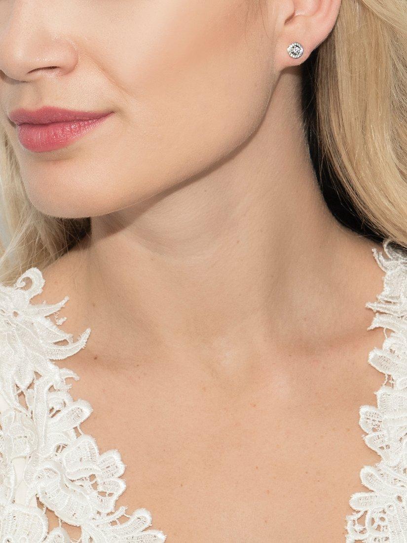 Product image 6 of 8, which shows Ivory & Co. Balmoral Round Stud Earrings, Silver