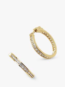 Ivory & Co. Copenhagen Cubic Zirconia Hoop Earrings, Gold - view 2, Gold