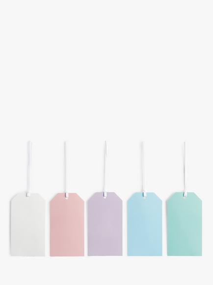 John Lewis Pastel Gift Tags, Pack of 5, Multi