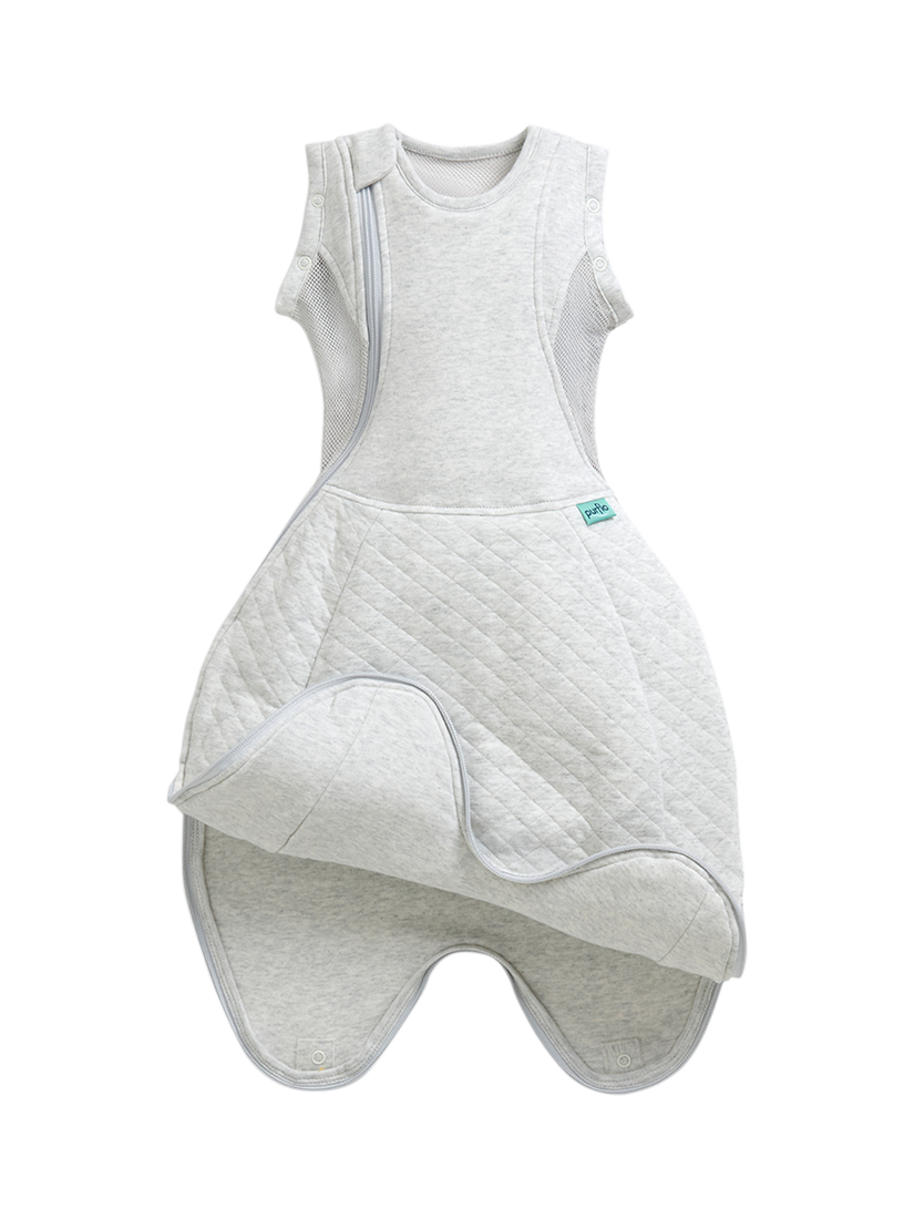 Purflo Swaddle to Sleep Baby Sleeping Bag 2.5 Tog Minimal Grey
