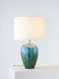 John Lewis + Matthew Williamson Reactive Glazed Ceramic Lamp Base, Blue, H39cm