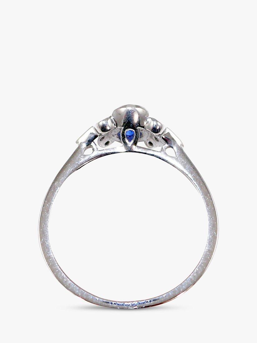 Product image 3 of 6, which shows E.W Adams 18ct White Gold Sapphire & Diamond Ring, N