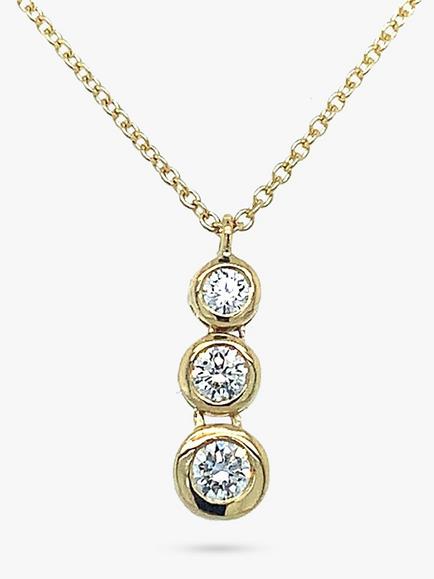 E.W Adams 18ct Yellow Gold Diamond Drop Pendant Necklace, Gold, Gold