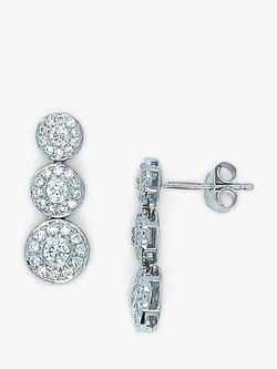 E.W Adams 18ct White Gold Diamond Descending Circles Drop Earrings, White Gold