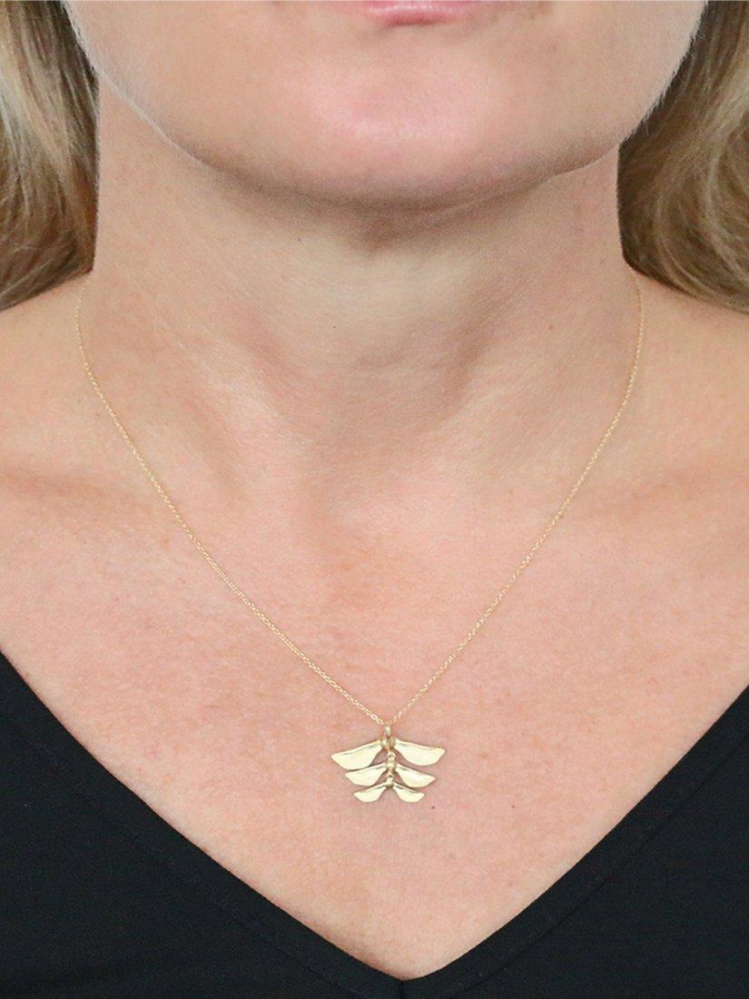 Product image 2 of 3, which shows London Road 9ct Yellow Gold Sycamore Seeds Pendant Necklace, Gold