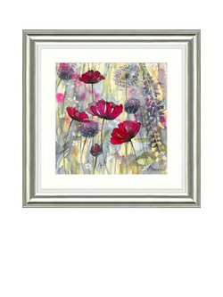 John Lewis Catherine Stephenson 'Raspberry Poppy 2' Framed Print & Mount, 60.5 x 60.5cm, Red/Multi, Red/Multi